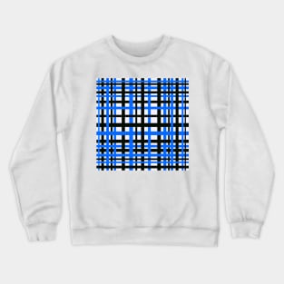 Interlocking Stripes Black White Blue Crewneck Sweatshirt